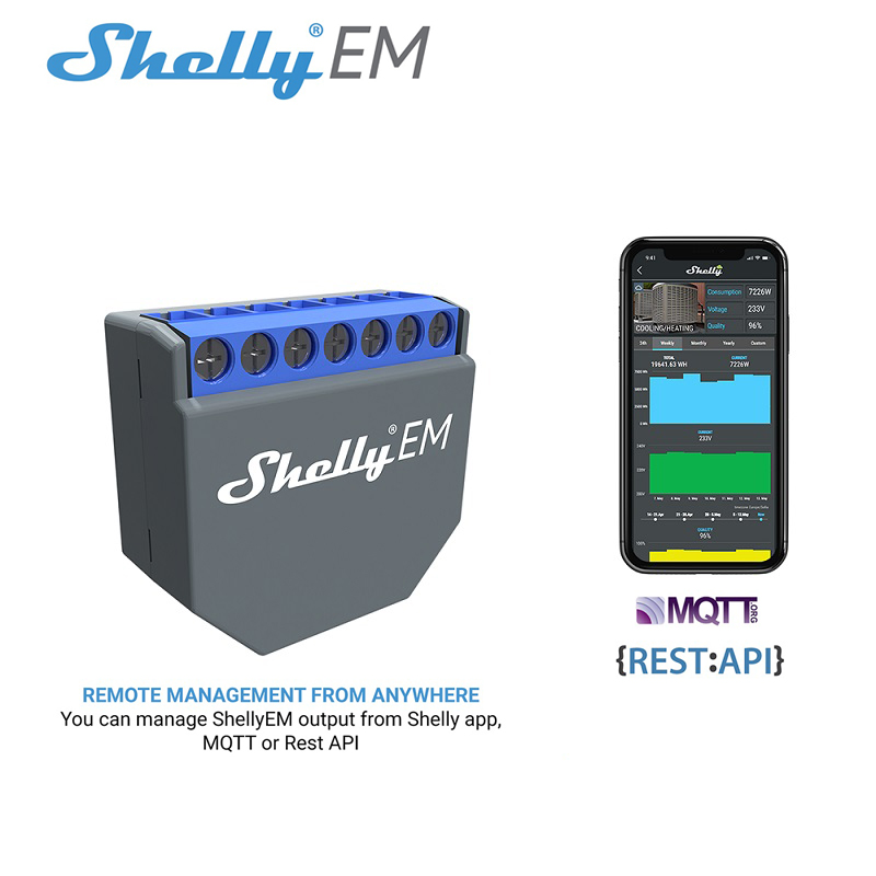 Smart Home Life - SHELLY EM Interruptor Controlador Wi-Fi Smart