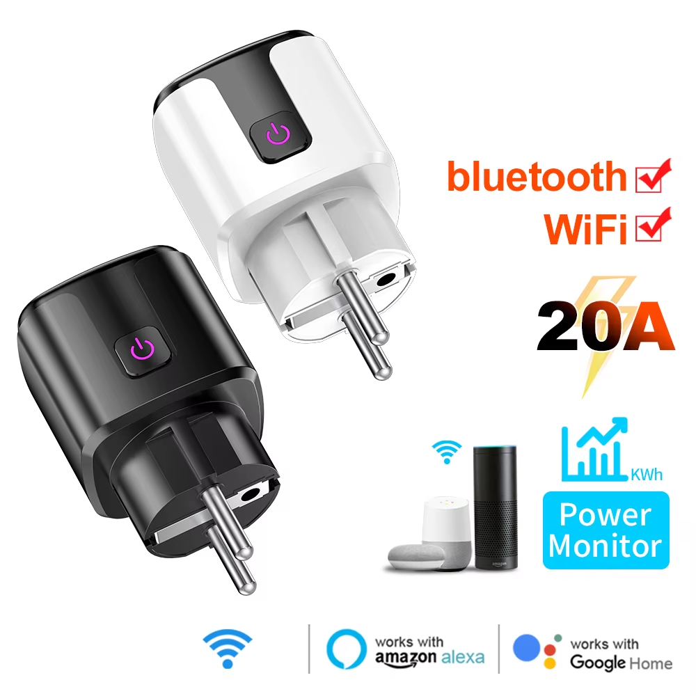 Smart Home Europe - Tomada Inteligente 20A EU com WiFi+Bluetooth