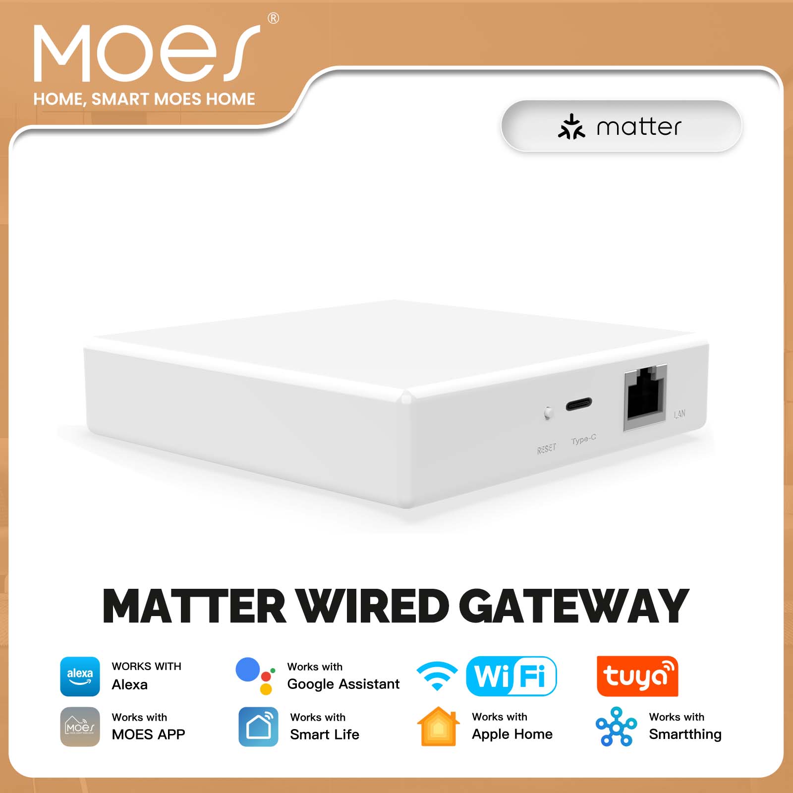 Smart Home Hub Matter - Hub Gateway MOES Tuya ZigBee Matter