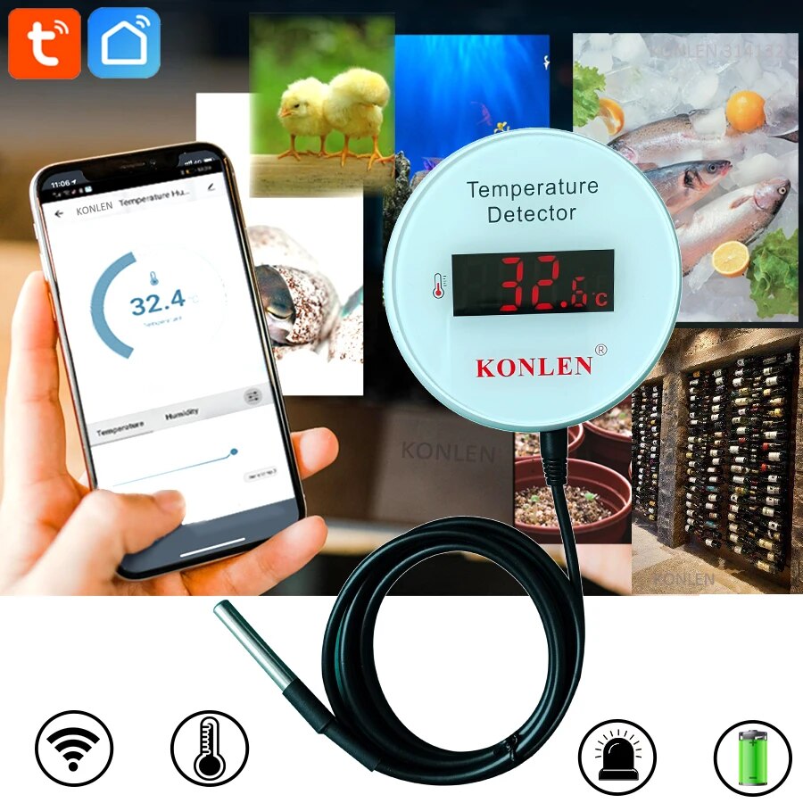 Konlen tuya wifi sensor de tem - Smart Home Green avaliação e preço