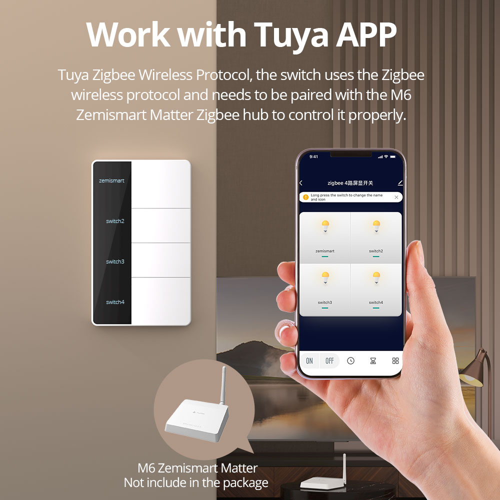 Interruptor de Luz Zigbee Tipo - Smart Home Hub Matter avaliação e preço