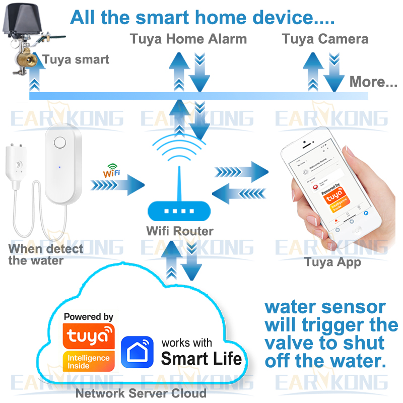 Tuya wifi inteligente sensor d - Wifi Water Sensor avaliação e preço